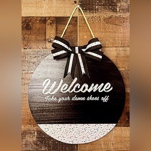 Shoes Off Welcome Sign